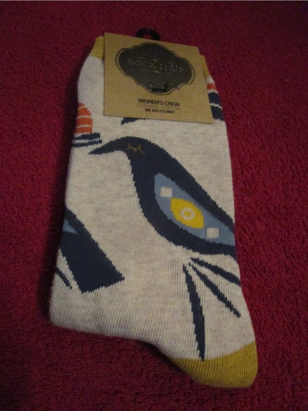 Sock It Up Women’s Crew Cotton Socks 1 Pair Fits 5-10 Clear Earth